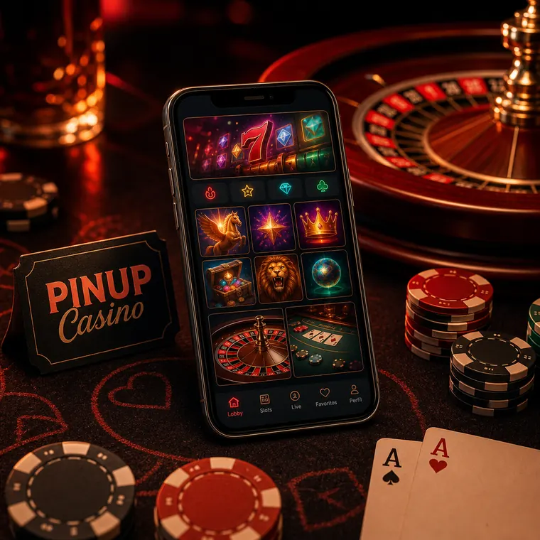 PINUP Casino móvil con pantalla de juegos activa